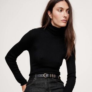 Women's Black Turtleneck Sweater